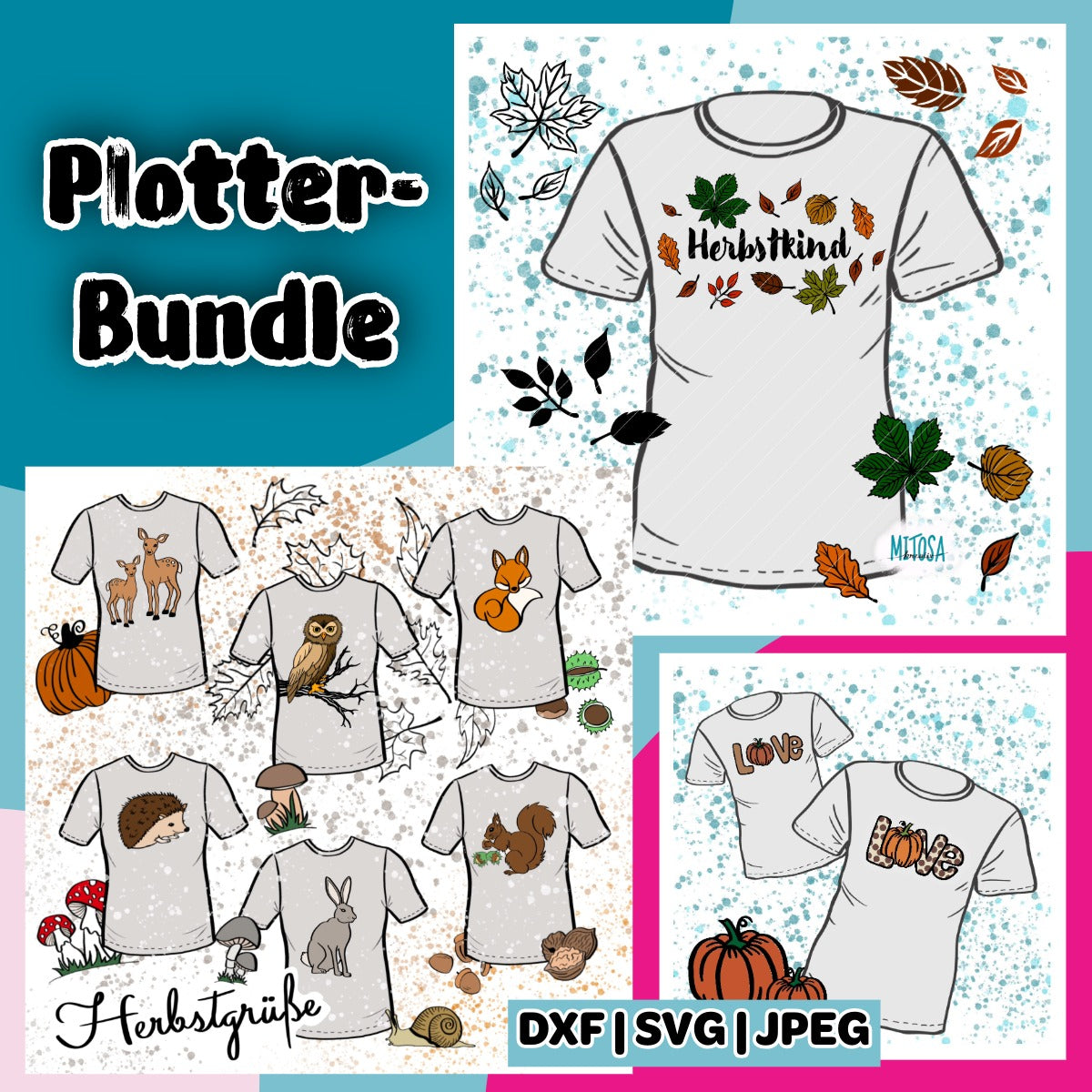 Herbstwald Bundle – Plotterdateien Herbstgrüße, Kürbis Liebe & Herbstkind – Titelbild