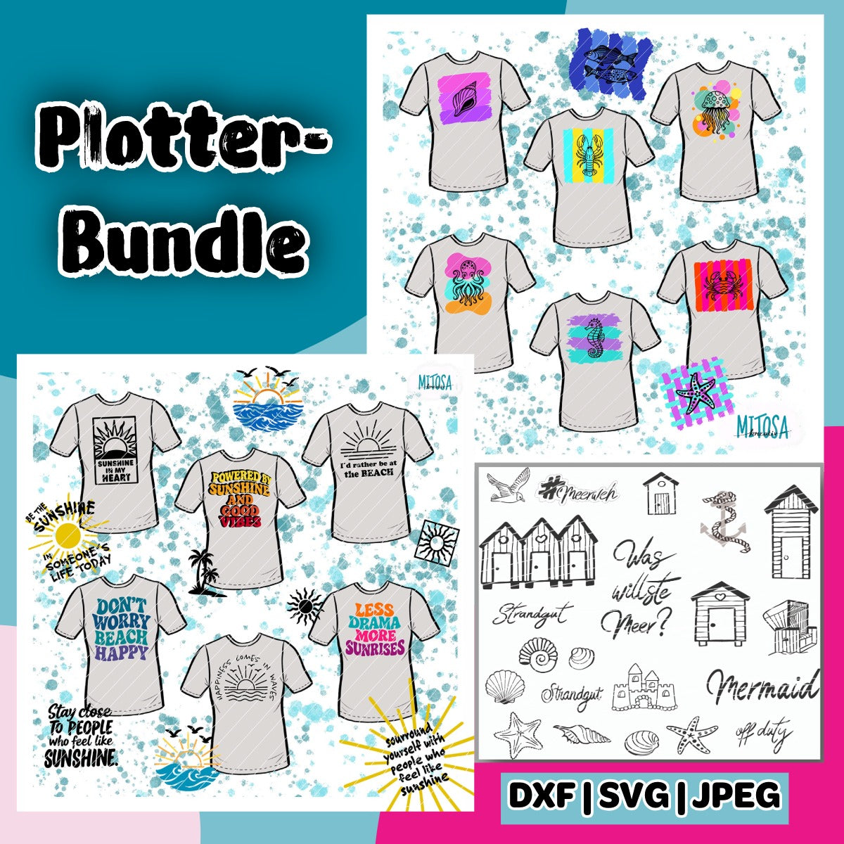 Maritim Bundle – Plotterdateien Strandgut, Sealife & Sunset by the Sea – Titelbild