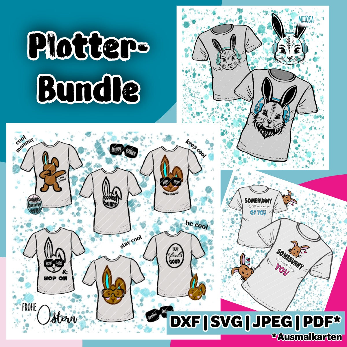 Oster Bundle – Plotterdateien Coole Ostern, SOMEBUNNY & Sound Bunny Family – Titelbild
