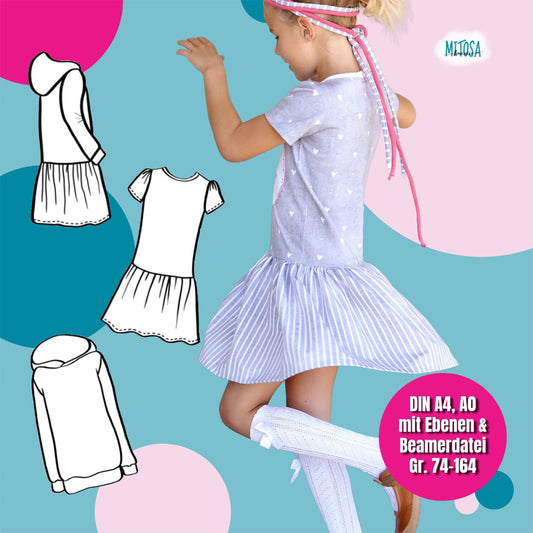 Lottchen – Schnittmuster Kinder Shirt, Hoodie, Kleid & Rock Gr. 68–164 – Titelbild