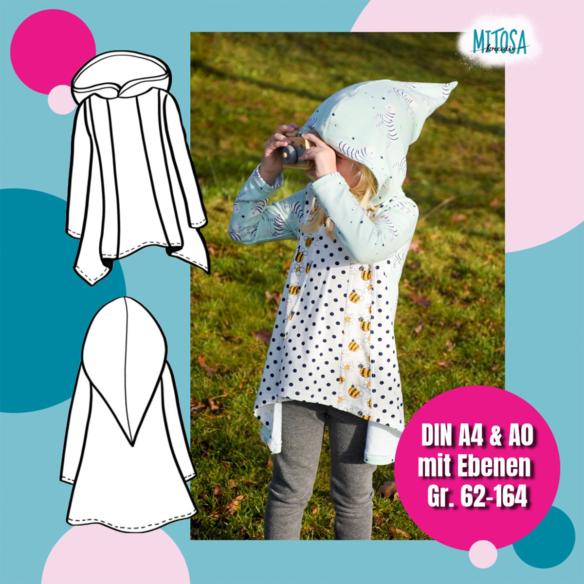 Lottis Zipfelshirt – Schnittmuster Mädchen Shirt, Hoodie & Tunika Gr. 62–164 – Titelbild