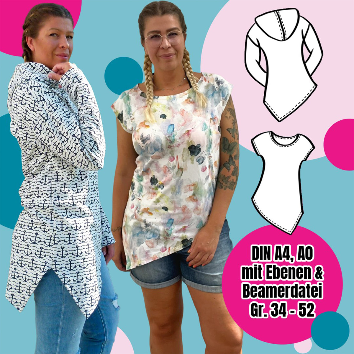 One Tip Shirt – Schnittmuster Damen Shirt & Hoodie Gr. 34–52 – Titelbild