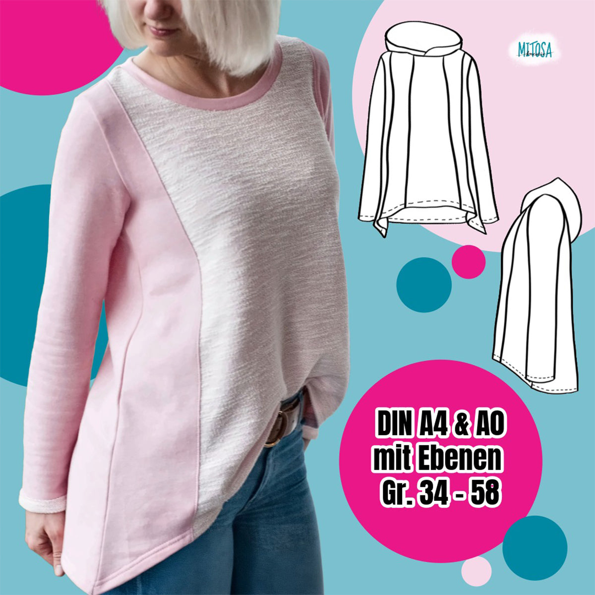 Sandras Zipfelshirt – Schnittmuster Damen Shirt, Hoodie & Tunika Gr. 34–58 – Titelbild