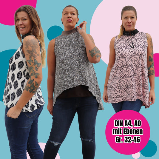 Two Layered Top – Schnittmuster Damen Lagenlook Gr. 32–46 – Titelbild