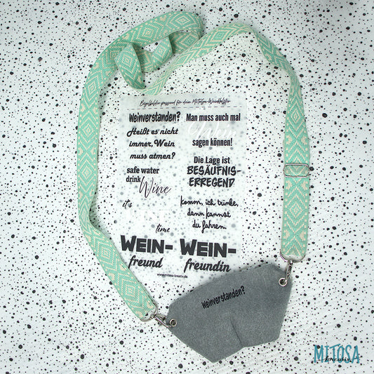 WeinHolster Bügelbild-Set – DTF-Thermotransfer-Bogen mit 9 lustigen Weinsprüchen in verschiedenen Schriftstilen
